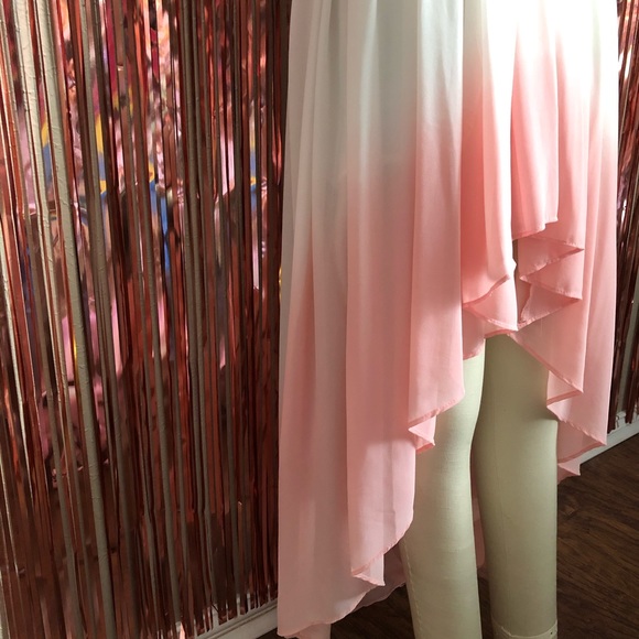 Pink Ombré High Low Skirt - Picture 4 of 8